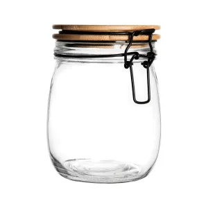750ml Glass Storage Jar with Wooden Clip Lid - By Argon Tableware