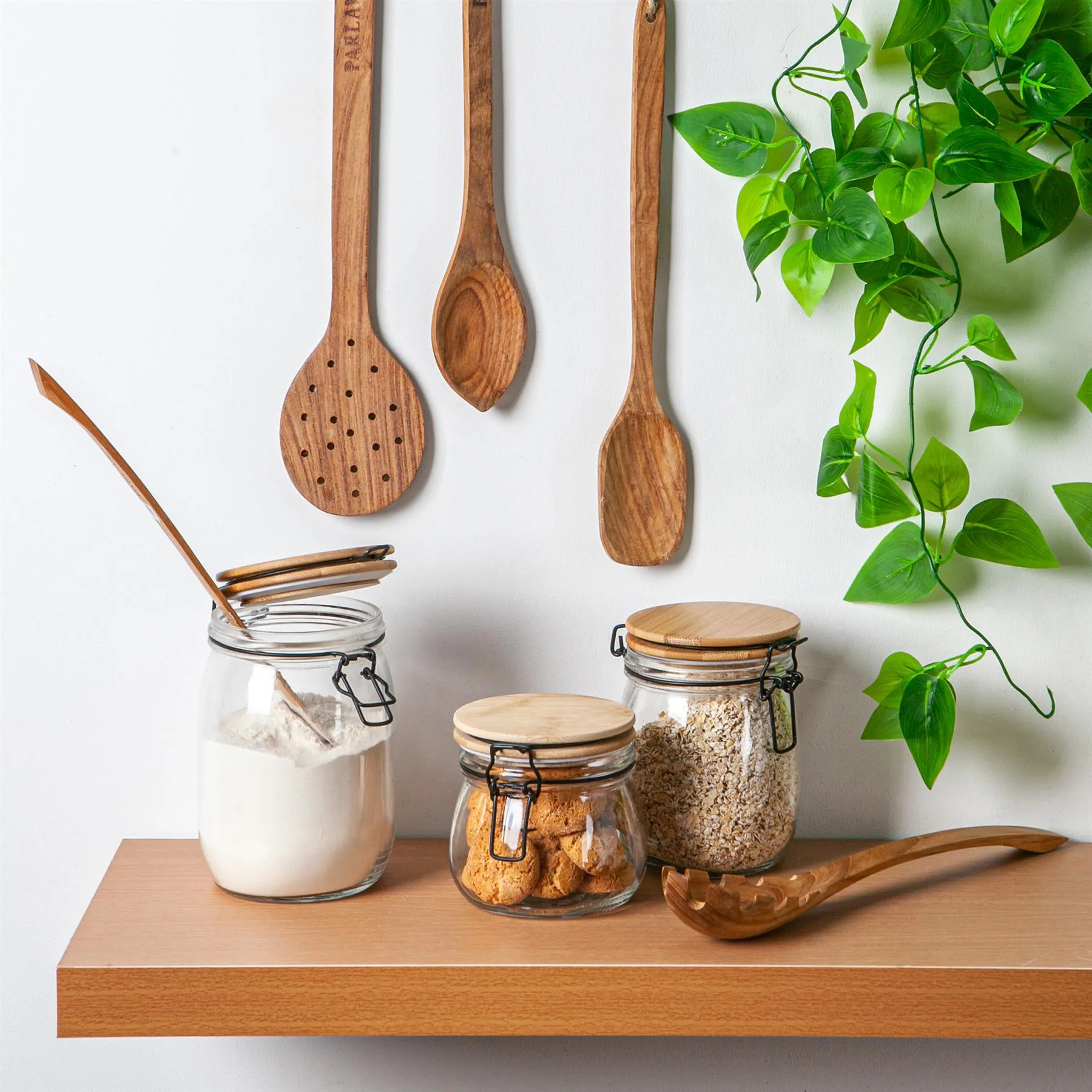 750ml Glass Storage Jar with Wooden Clip Lid - By Argon Tableware