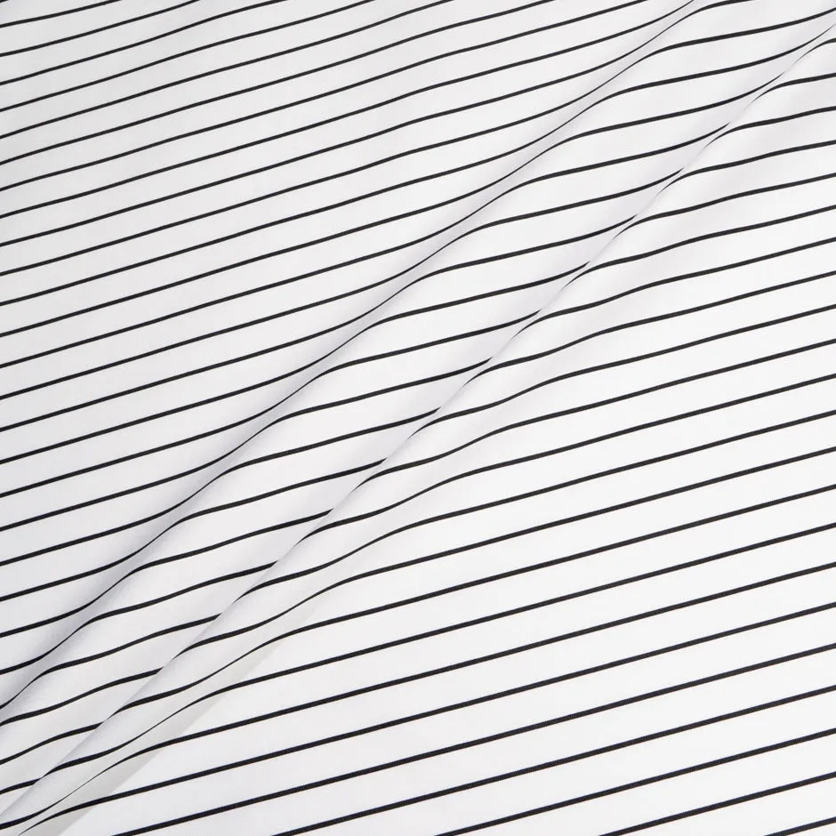 Black Pinstriped White Cotton