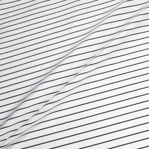 Black Pinstriped White Cotton