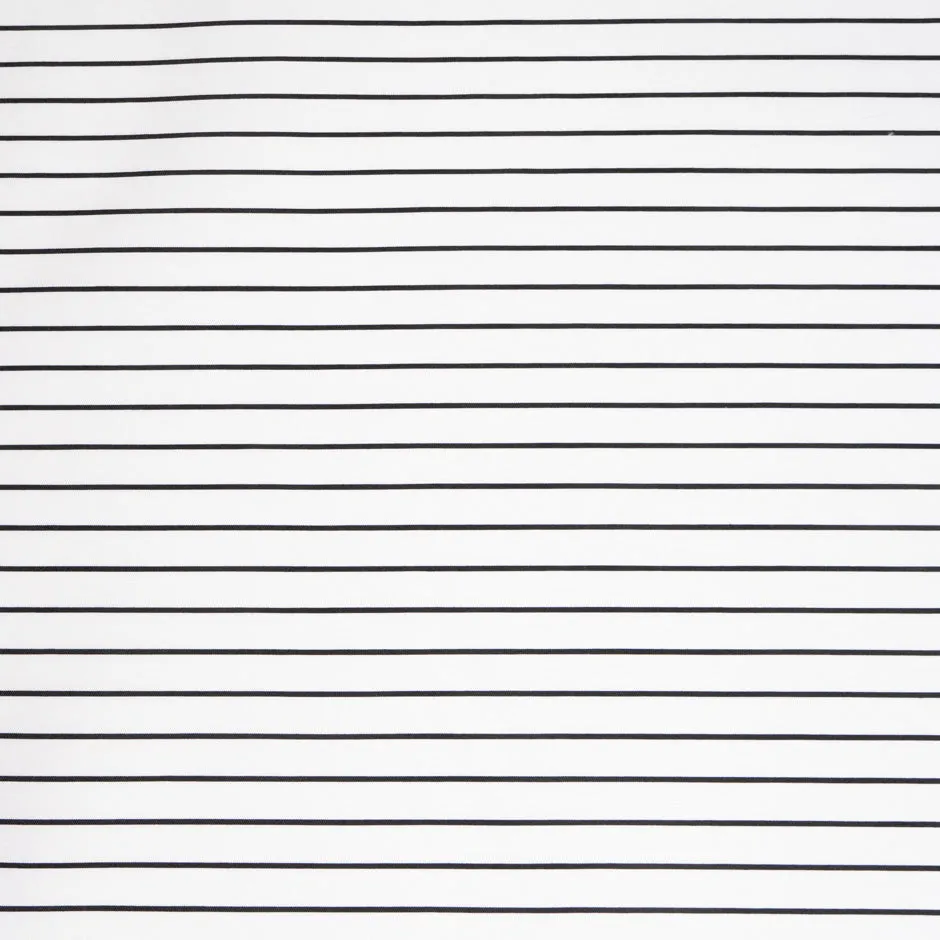 Black Pinstriped White Cotton
