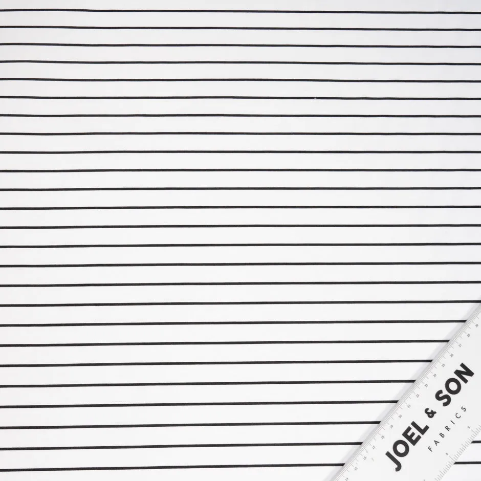 Black Pinstriped White Cotton