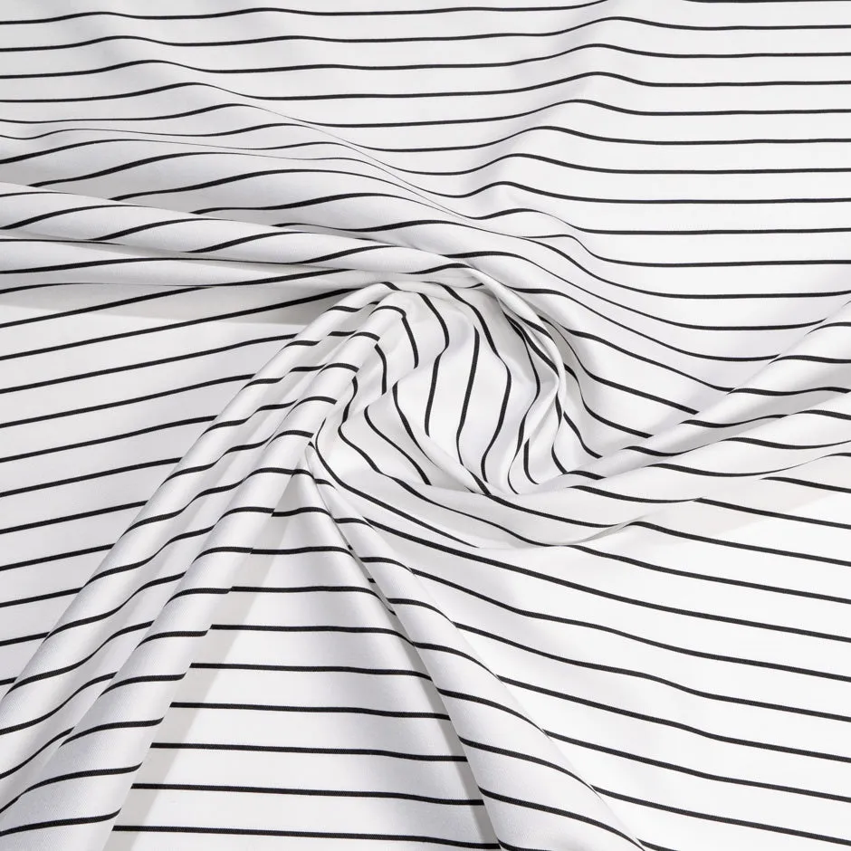 Black Pinstriped White Cotton