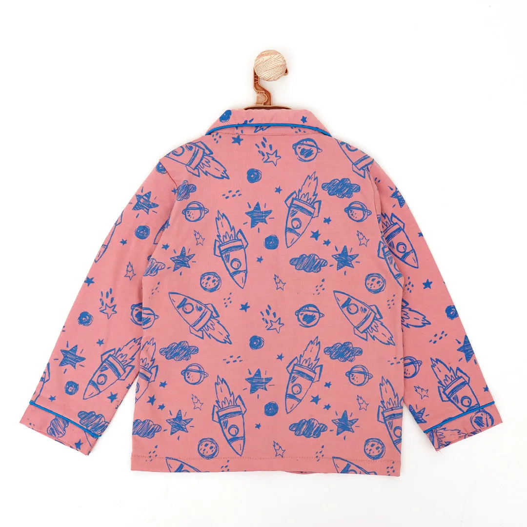 Blue on Rose Baby Nightime Suit Co-rd sets