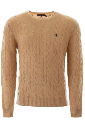 cable knit wool-cashmere sweater 710876762009 CAMEL MELANGE