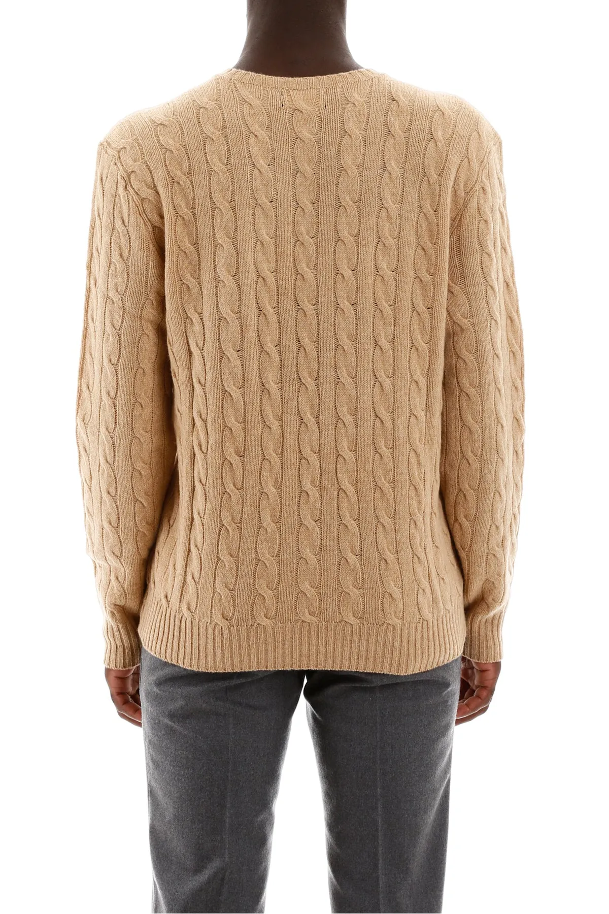 cable knit wool-cashmere sweater 710876762009 CAMEL MELANGE