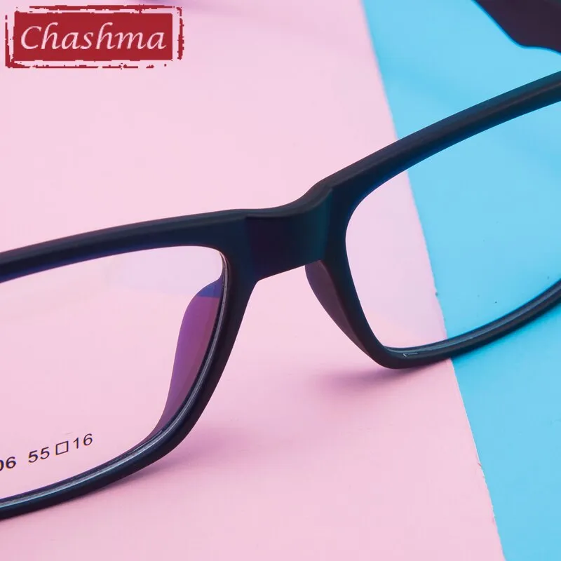 Chashma Men's Full Rim Square Tr 90 Titanium Sport Eyeglasses 8206