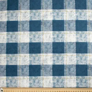 Classic Check & Stripe Collection Blue & Gold Checks Cotton Prints