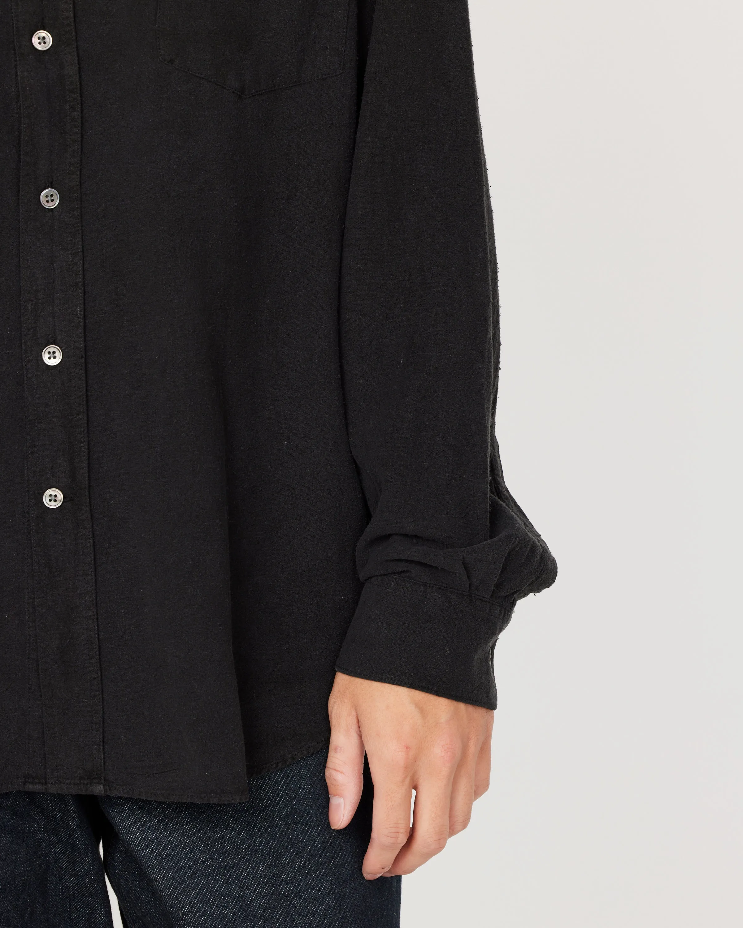 Classic Silk Shirt in Black