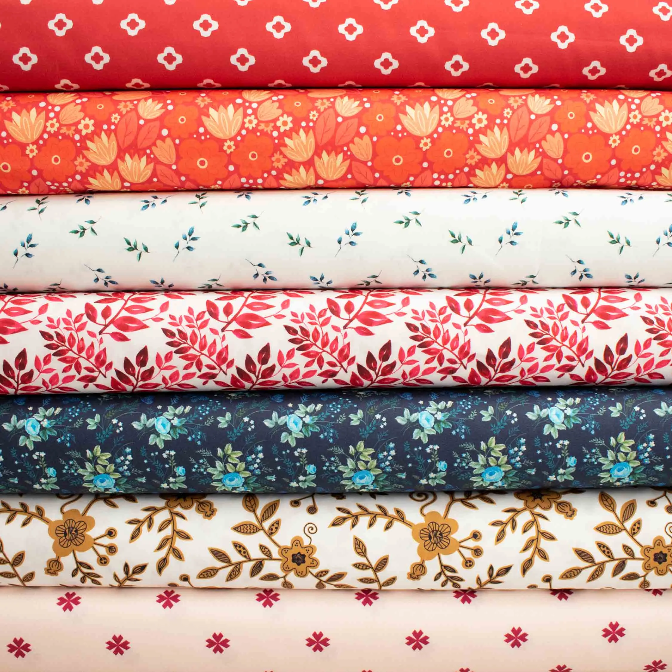 Country Side Collection #26 Light Blue Rose & Butterfly on Dark Blue Prints