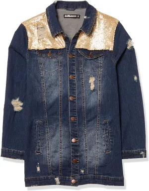 dollhouse Women's Long Blue Denim Jacket