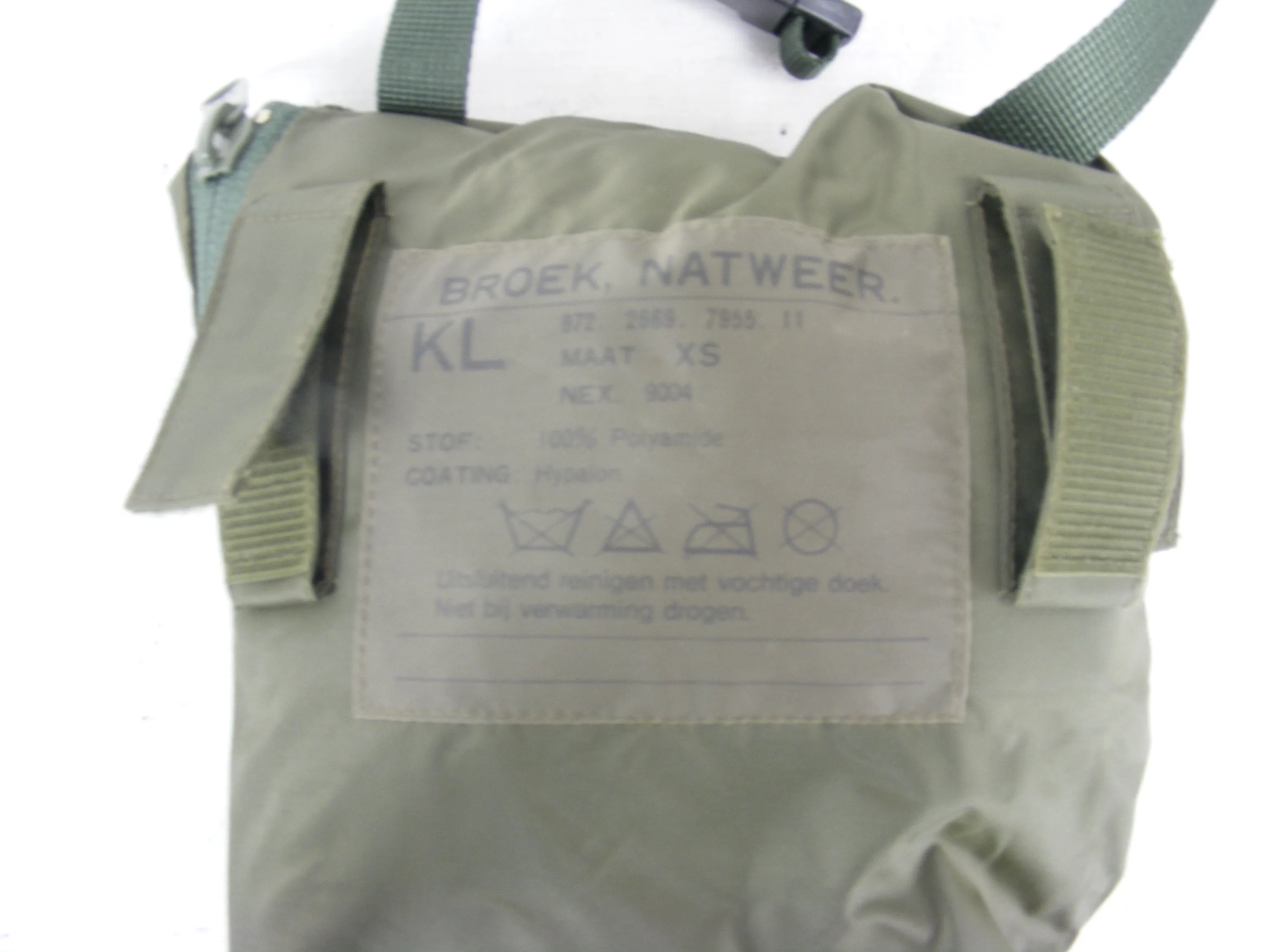 Dutch Army Waterproof Over Trousers - Olive Green - Self Packable - Unissued - Small