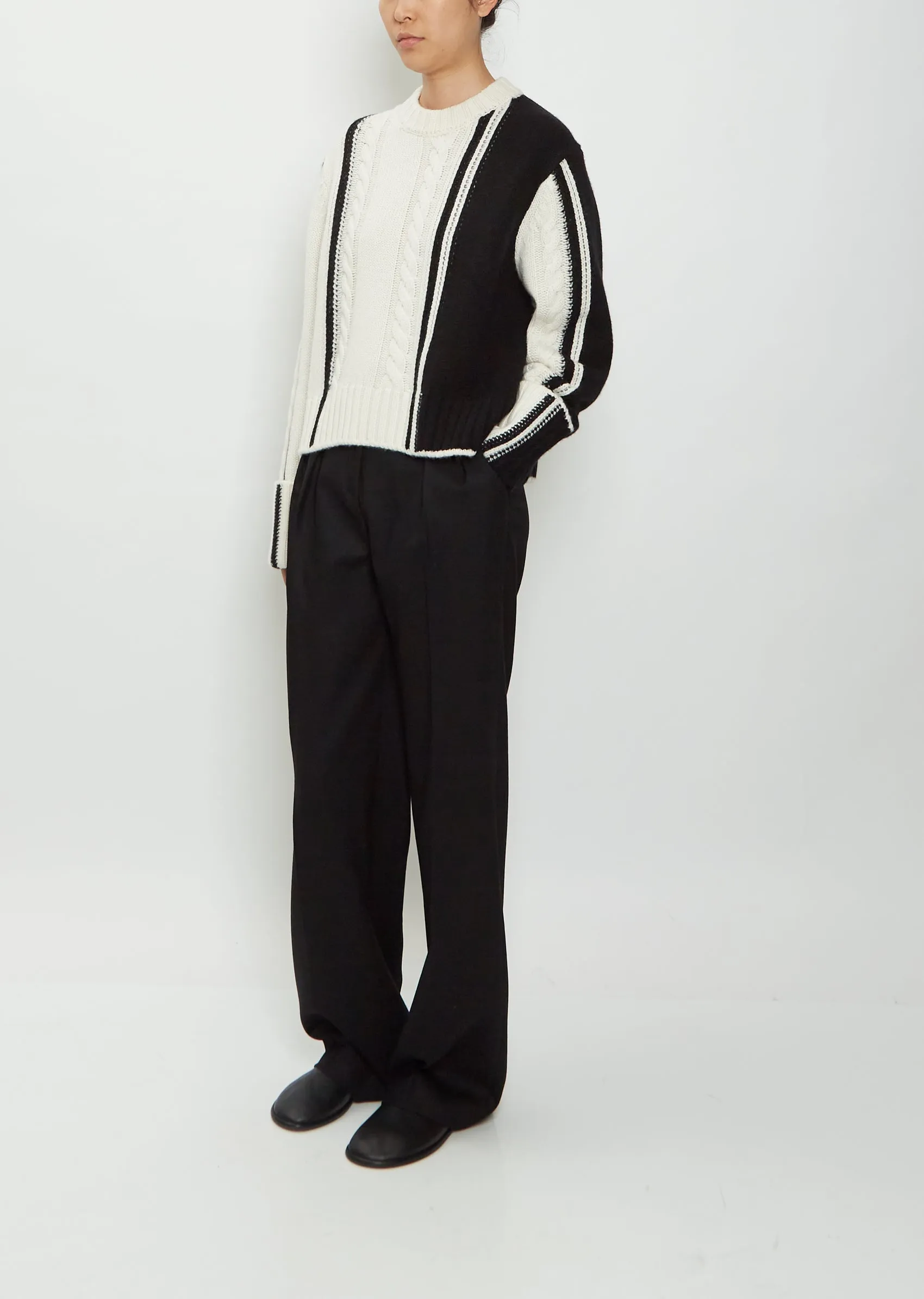 Eike Cable Knit Wool Cashmere Sweater