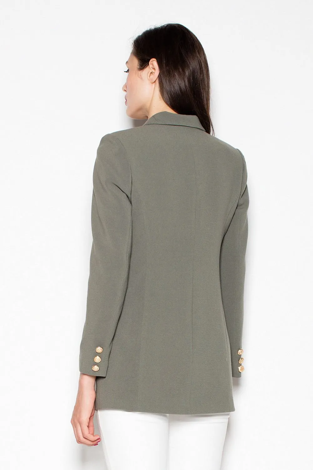 Elegant Embellished Double-Breasted Jacket for Effortless Charm