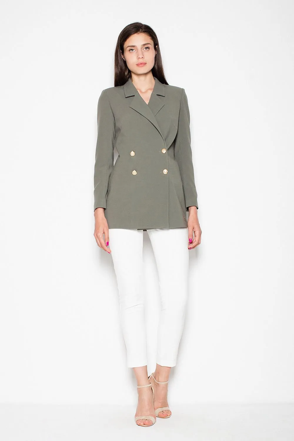 Elegant Embellished Double-Breasted Jacket for Effortless Charm