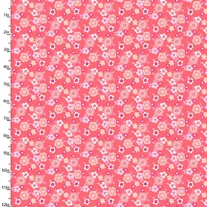 Fabric Editions Hello Spring Coral Bloom Floral Cotton Prints