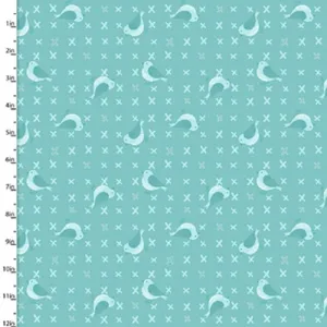 Fabric Editions Hello Spring Turquoise Birds Cotton Prints