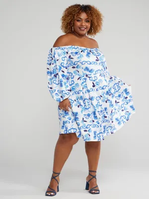 Fashion To Figure - Off-Shoulder Floral Print Dress