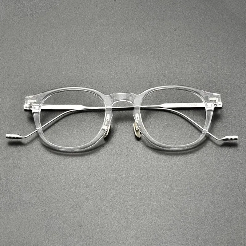 Gatenac Unisex Full Rim Square Round Titanium Acetate Eyeglasses Gxyj855