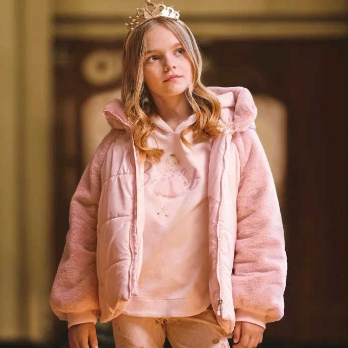 Girls Pink Doll Coat