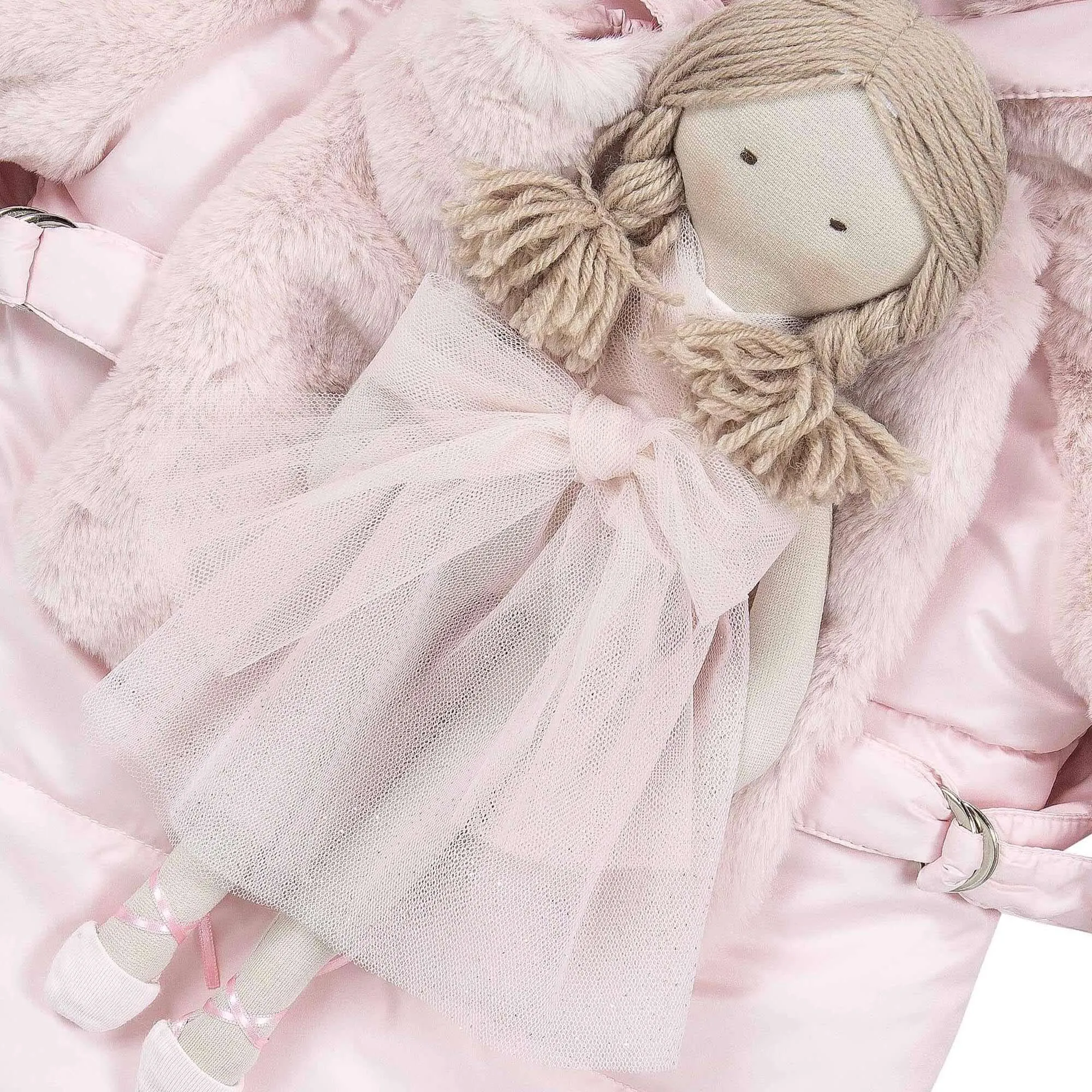 Girls Pink Doll Coat