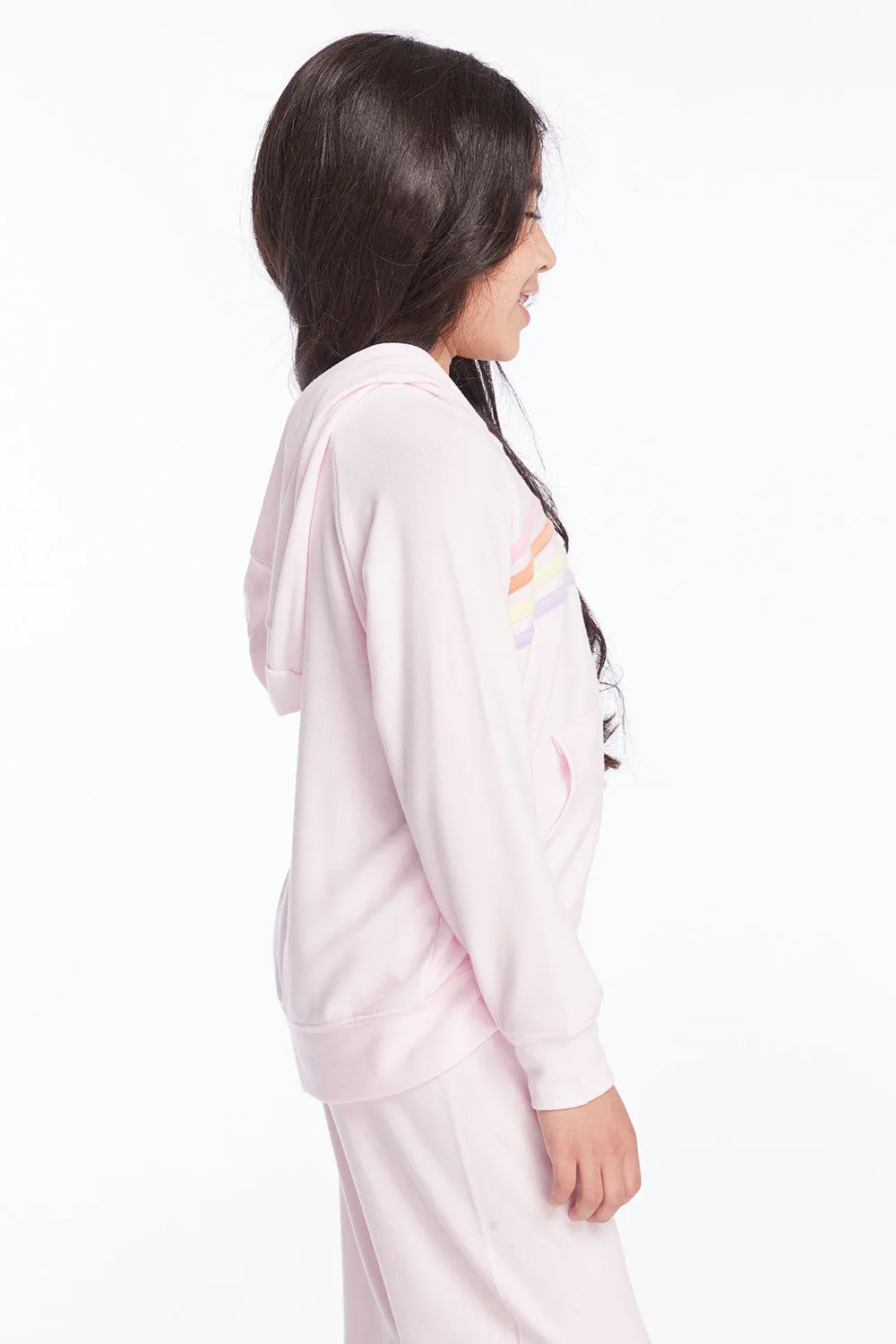 Girls Pinky Rainbow Zip Up Hoodie