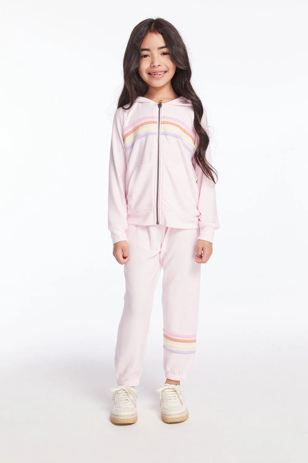 Girls Pinky Rainbow Zip Up Hoodie