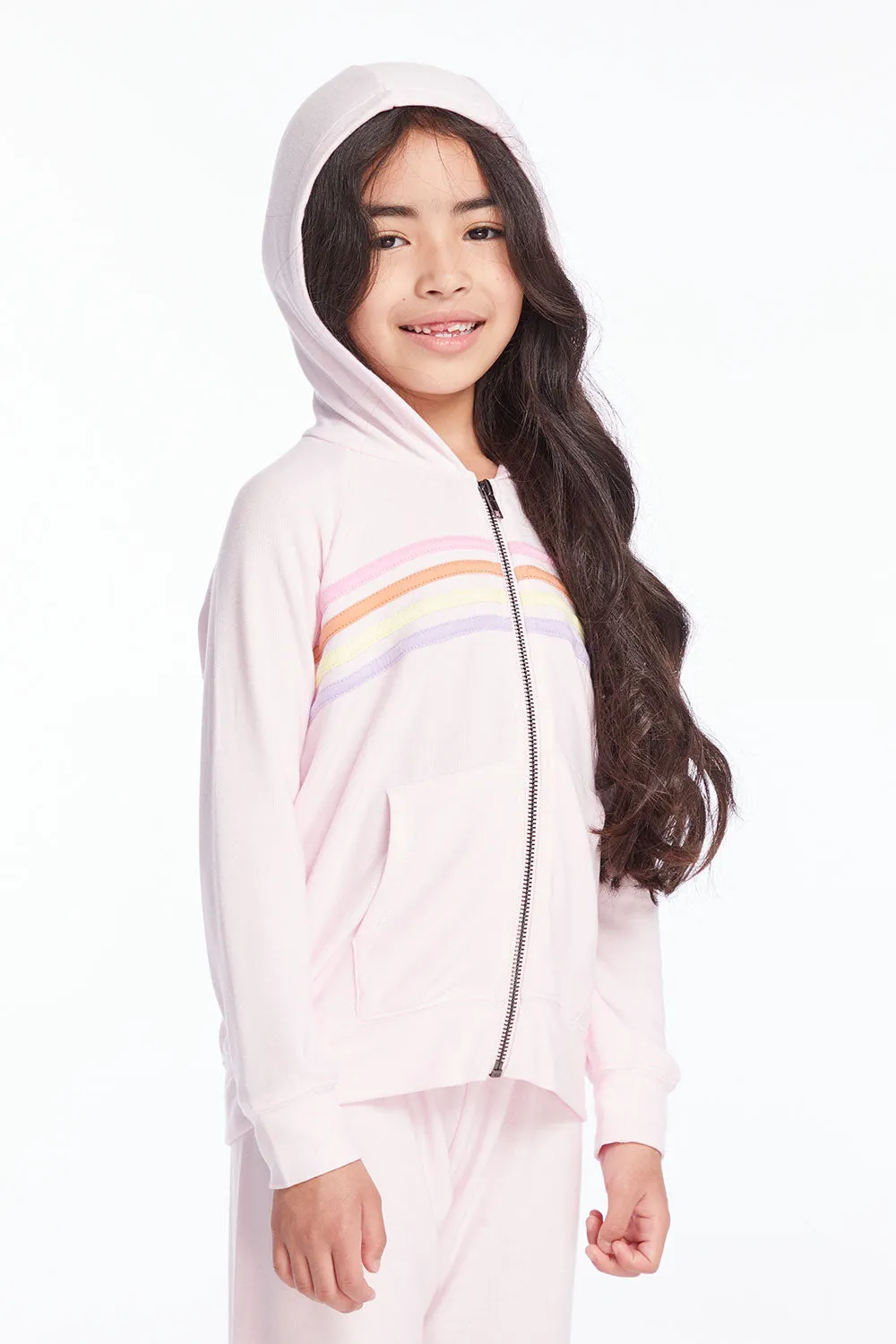 Girls Pinky Rainbow Zip Up Hoodie