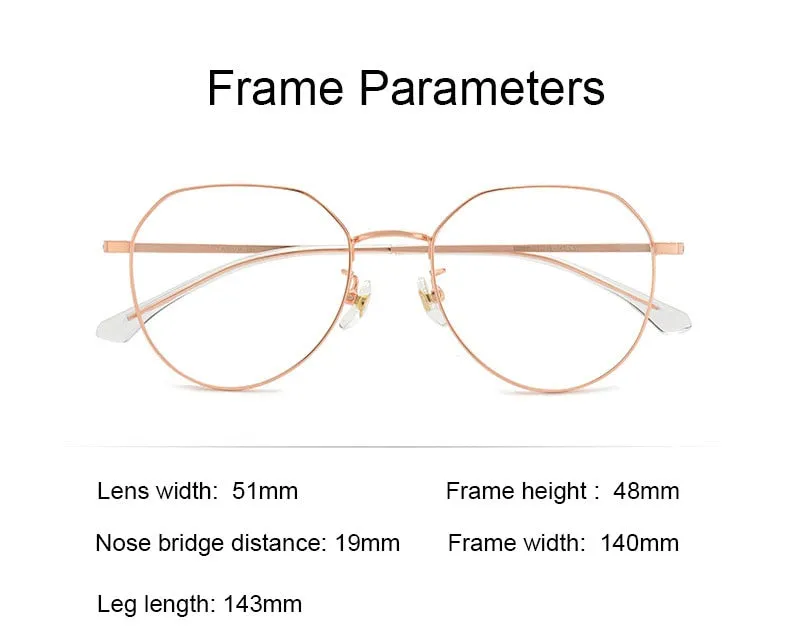 Handoer Unisex Full Rim Oval Round Titanium Eyeglasses 89180