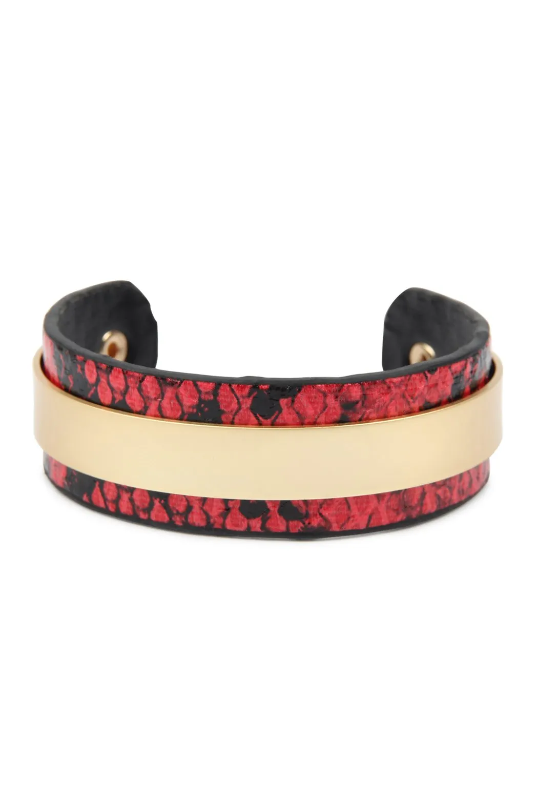 Hdb2608 - Snake Skin Leather Cuff Bracelet