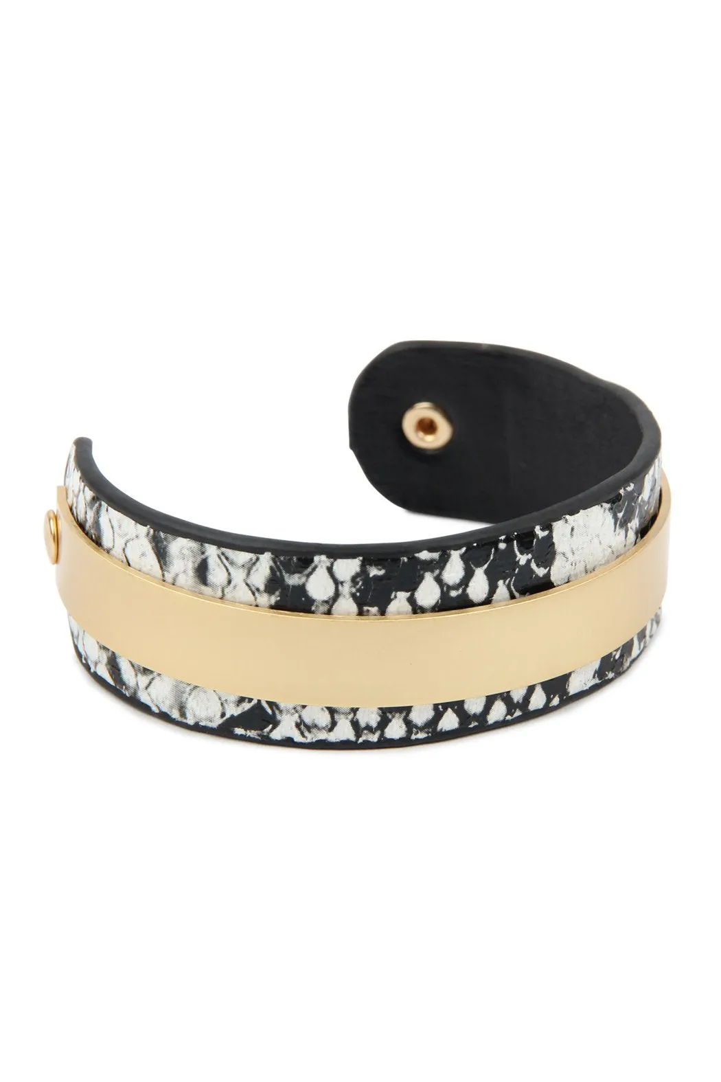 Hdb2608 - Snake Skin Leather Cuff Bracelet
