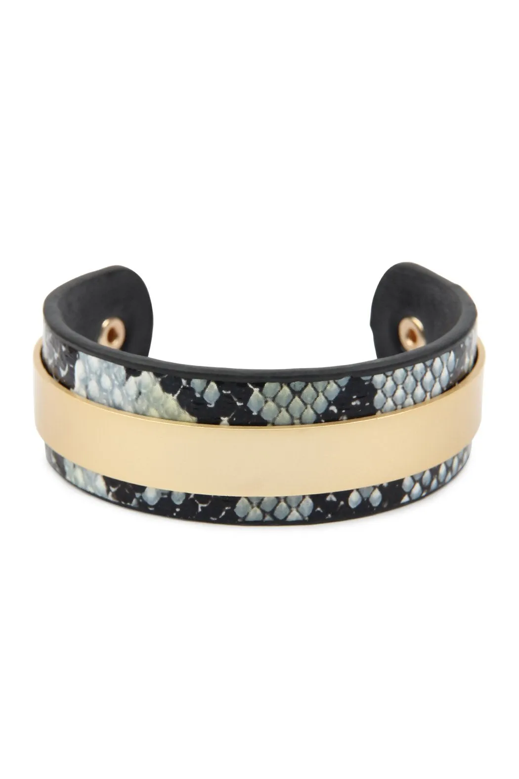 Hdb2608 - Snake Skin Leather Cuff Bracelet