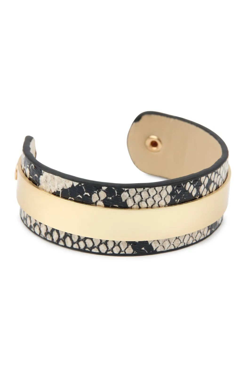 Hdb2608 - Snake Skin Leather Cuff Bracelet