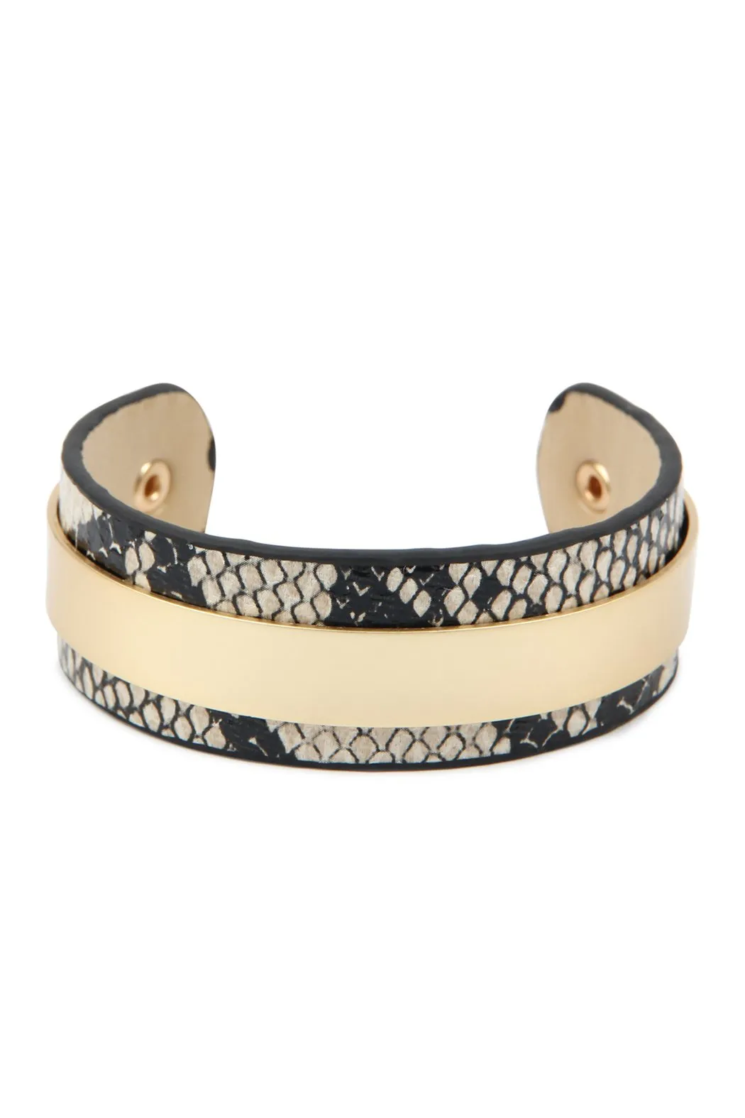 Hdb2608 - Snake Skin Leather Cuff Bracelet