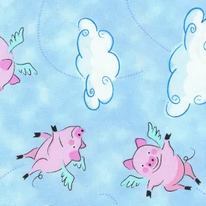 Hoffman California Fabrics When Pigs Fly Sky Blue Cotton Prints