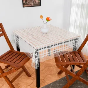 Kuber Industries Table Cover | PVC Dining Table Cover | Table Cloth | Center Table Cover | Table Cover for Kitchen Table | Self Check Table Cover for Hall Décor | 54 Inch | White