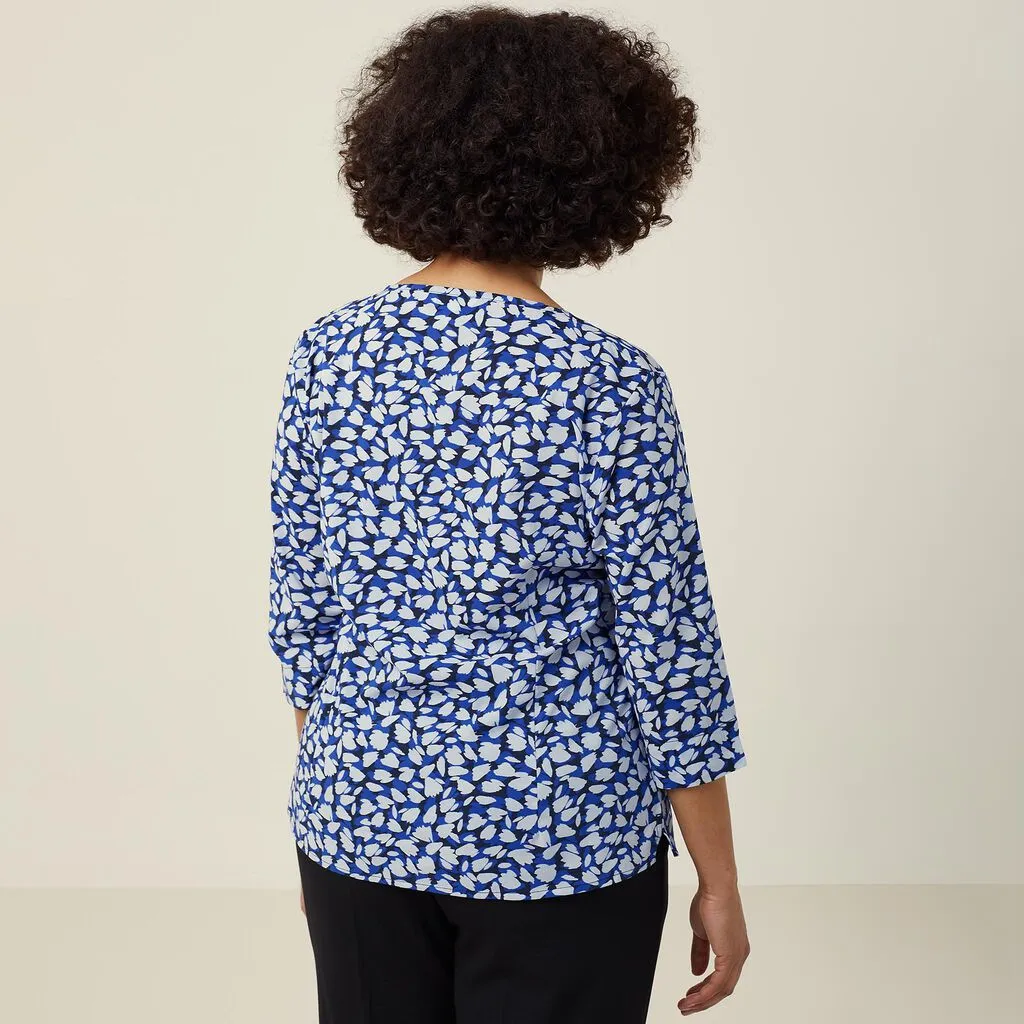 Ladies Antibacterial Petal Print 3/4 Sleeve Top - CATUFN