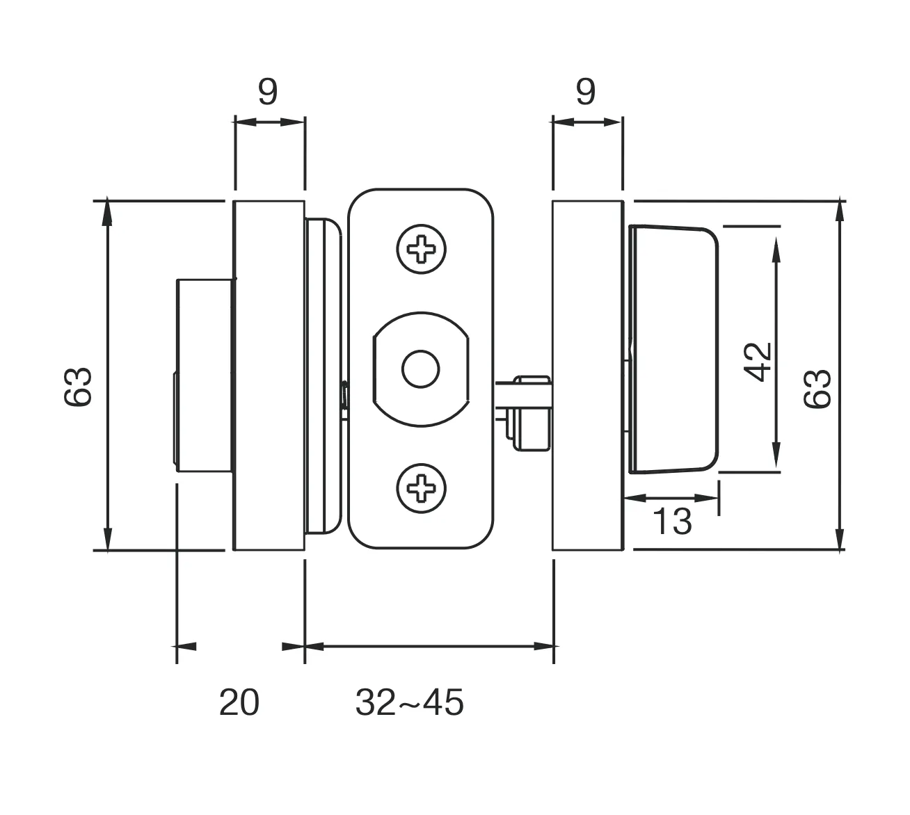 Lane Slimline Single Cylinder Deadbolt Square Brushed Satin Chrome