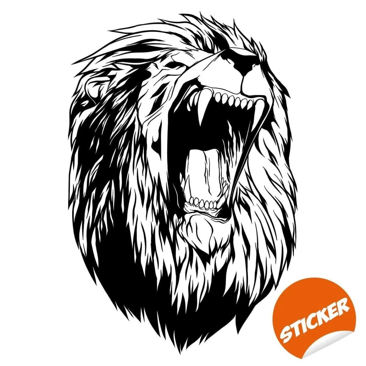 Lion Wall Decal Sticker, Majesty Theme - Adhesive Vinyl Wall Art