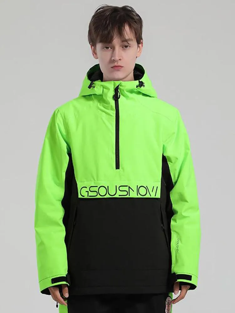 Men's Reflective Letter Block Snowboard Jacket
