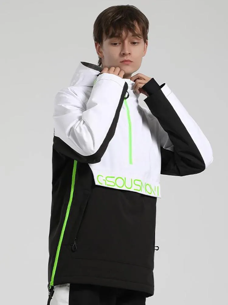 Men's Reflective Letter Block Snowboard Jacket