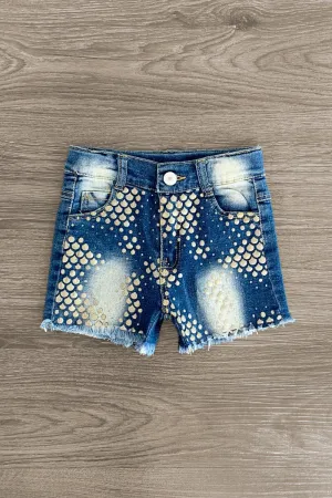 Mermaid Scale Denim Shorts