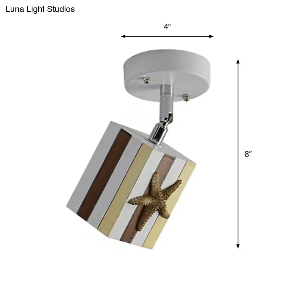 Modern 1-Light Resin Starfish Ceiling Light Decoration