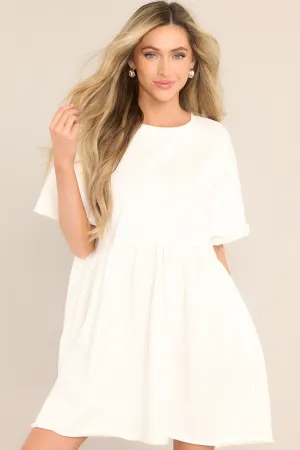 My Inner Peace Ivory Mini T-Shirt Dress
