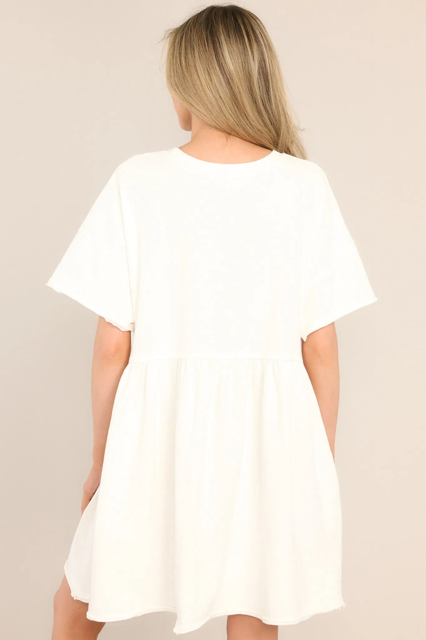 My Inner Peace Ivory Mini T-Shirt Dress