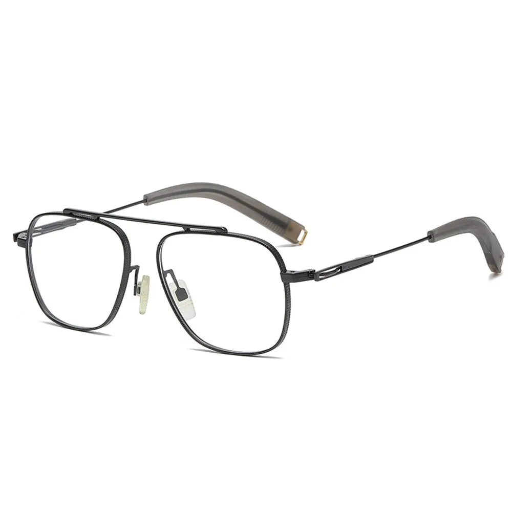 Oveliness Unisex Full Rim Square Double Bridge Titanium Eyeglasses 105