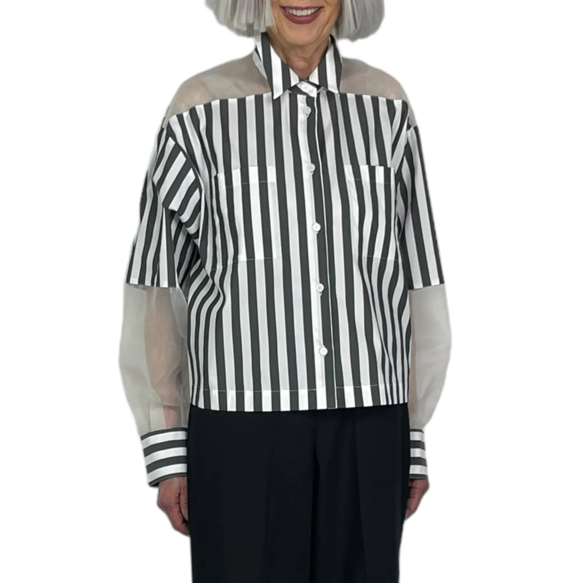 PATCH STRIPED SHIRT