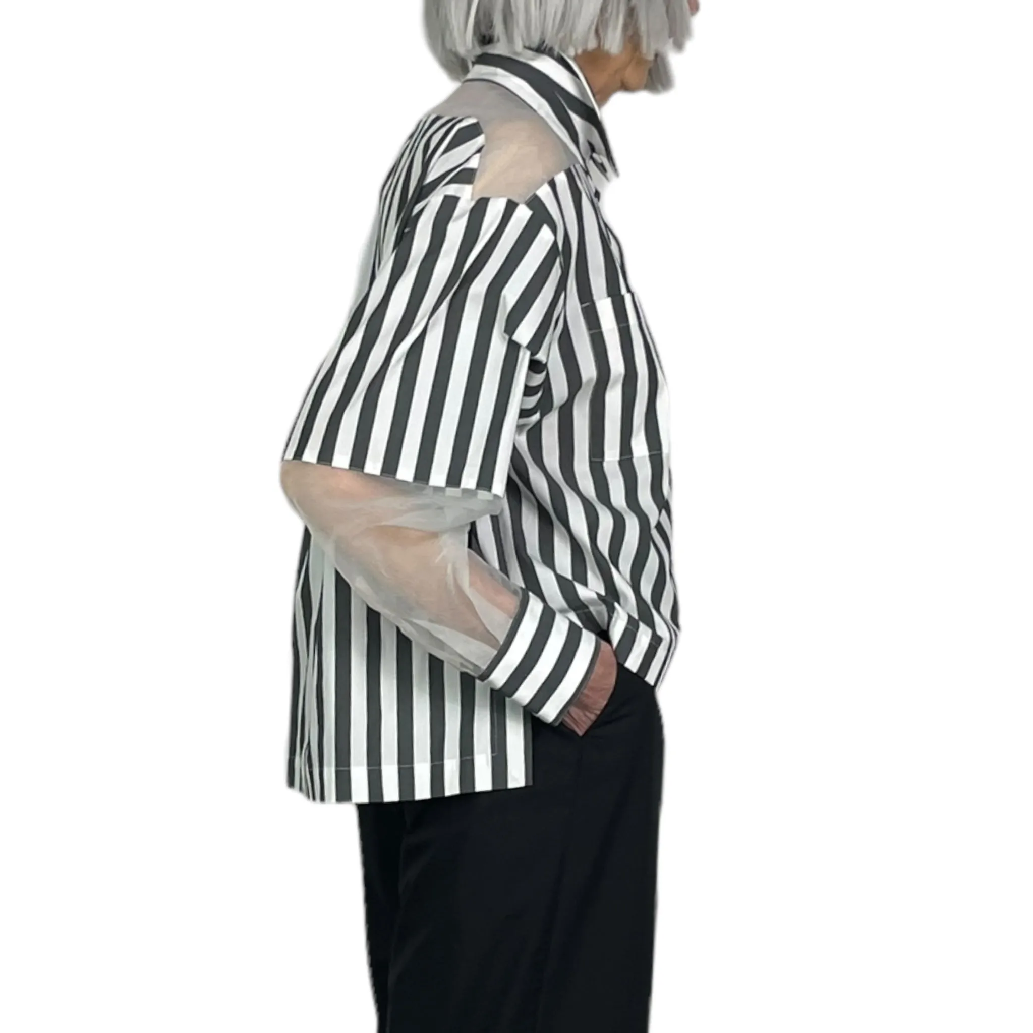 PATCH STRIPED SHIRT