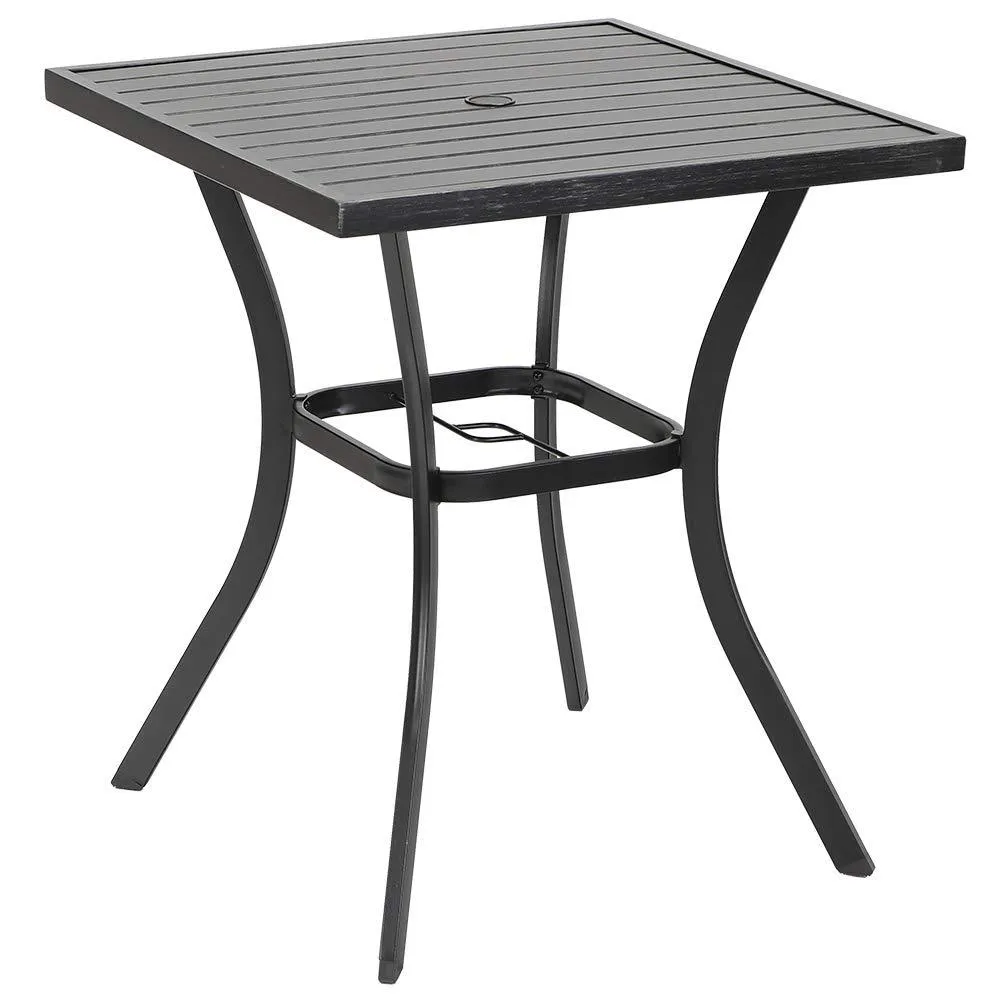 Phi Villa 31" Patio Square Bar Table with Umbrella Hole