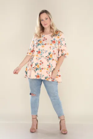 Plus Size Floral Flare Tunic